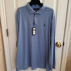 Men’s polo light blue long sleeve